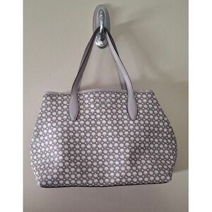 Kate Spade New York Spade Link Tote Bag Taupe Cream Geometric WKR00068